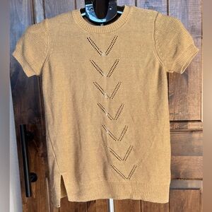 Tan Light Short Sleeve Sweater